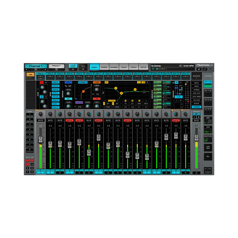 Waves eMotion LV1 64-Channel Mixer Software and Axis Server Bundle