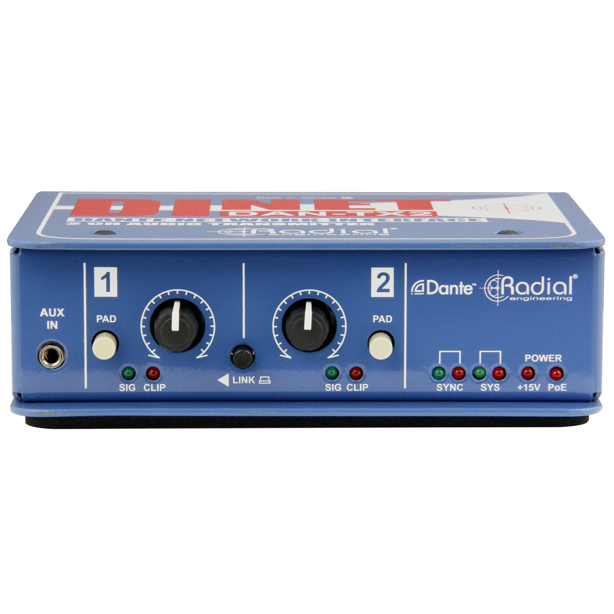 Radial Engineering DiNET DAN-TX2 - 2-Channel Dante Network Transmitter