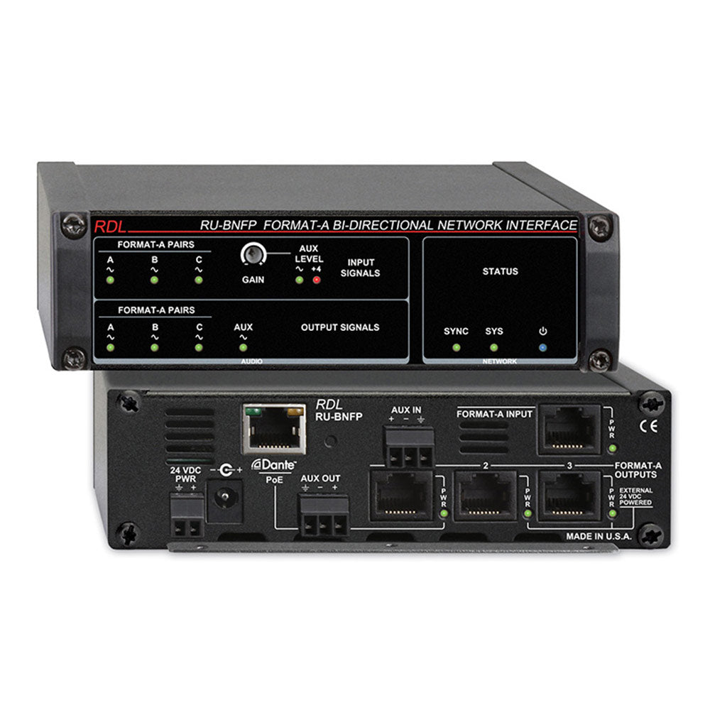 RDL RU-BNFP Format-A Bi-Directional Dante Network Interface (with PoE)
