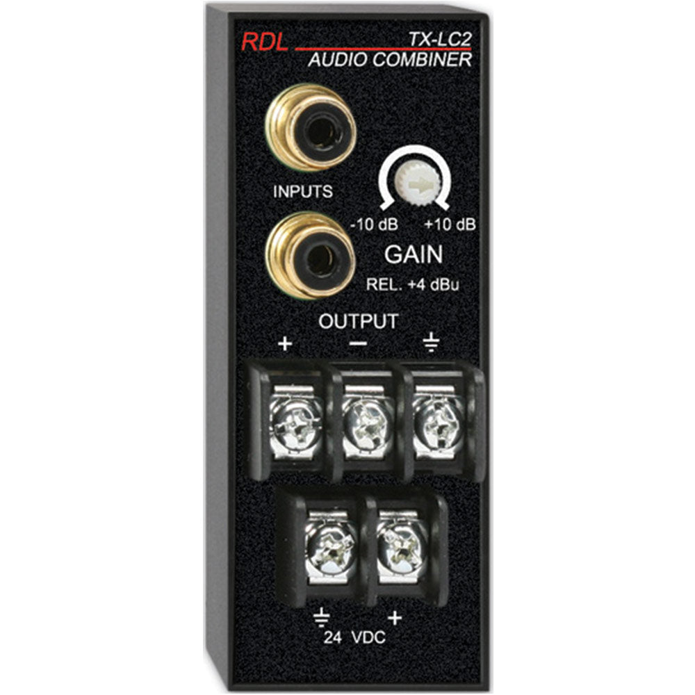 RDL TX-LC2 Audio Combiner - Two Unbalanced Inputs to One Balanced Output