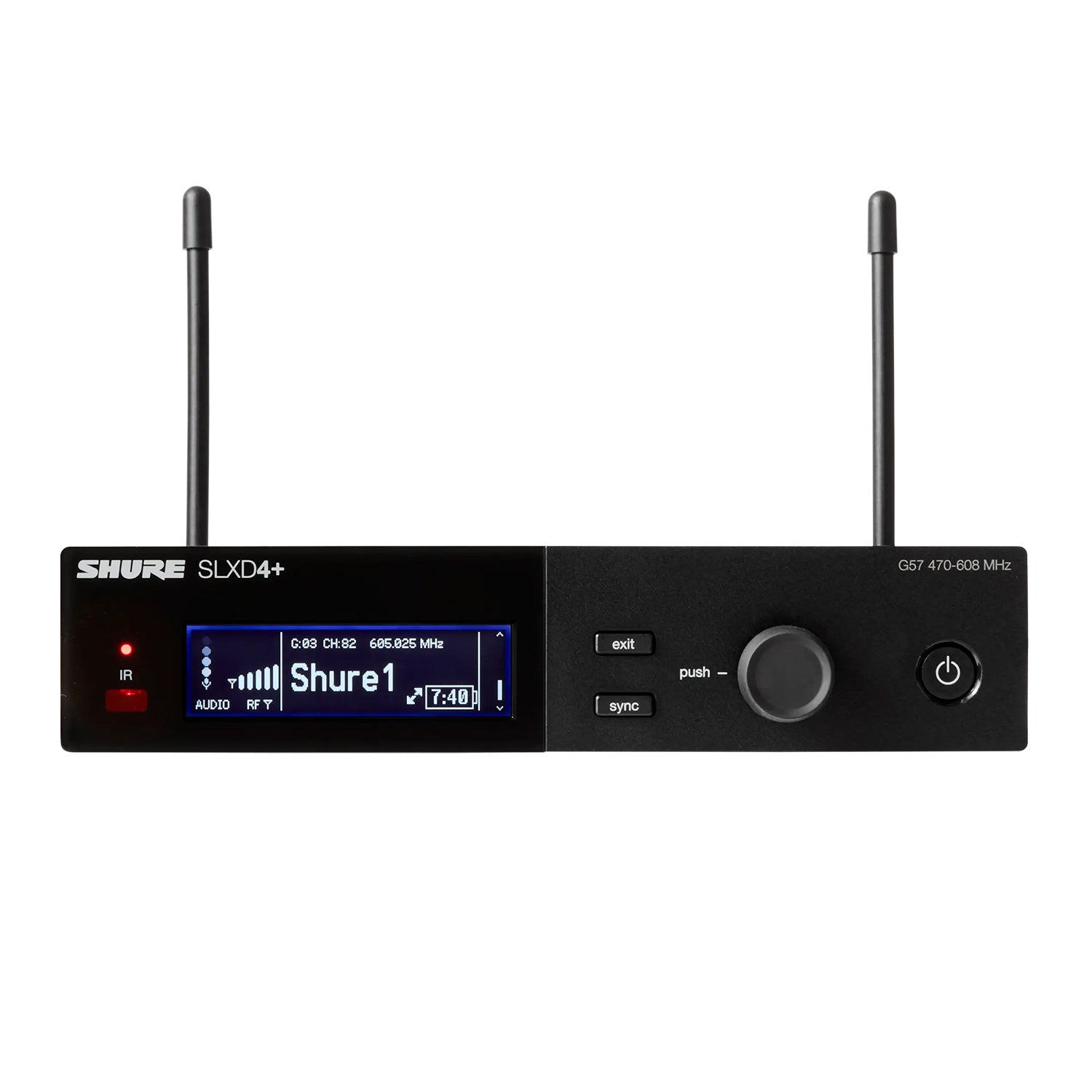 Shure SLXD4+ - Single-Channel Wireless Receiver (G57 Band/470-616 MHz)
