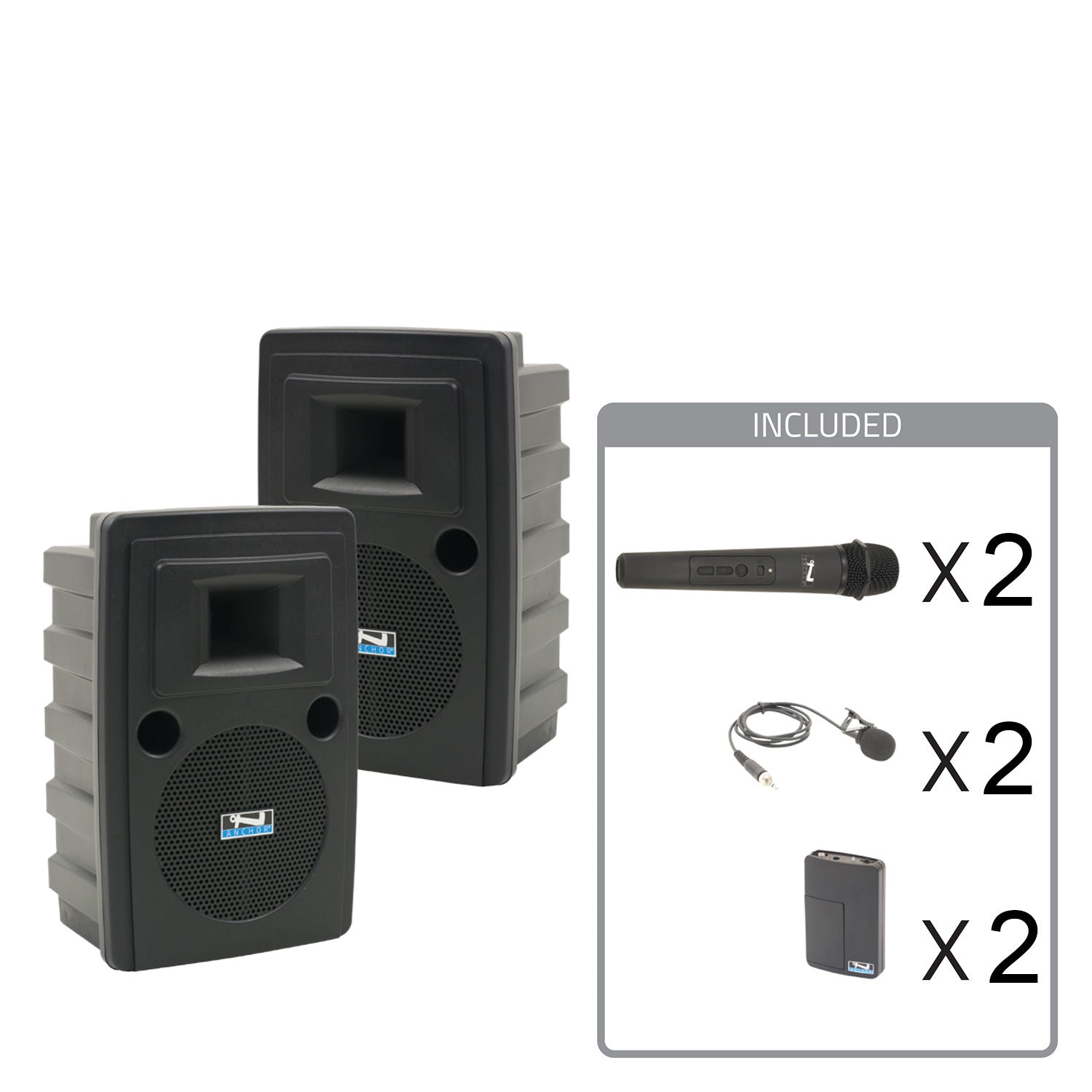 Anchor Audio Liberty 2 AirFlex XR4 - Portable PA Package with 2x Wireless Handheld / 2x Lapel Mics