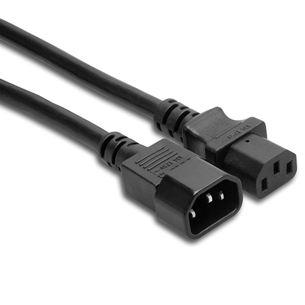 Hosa PWL-403 Power Extension Cord, IEC C14 to IEC C13, 3 feet