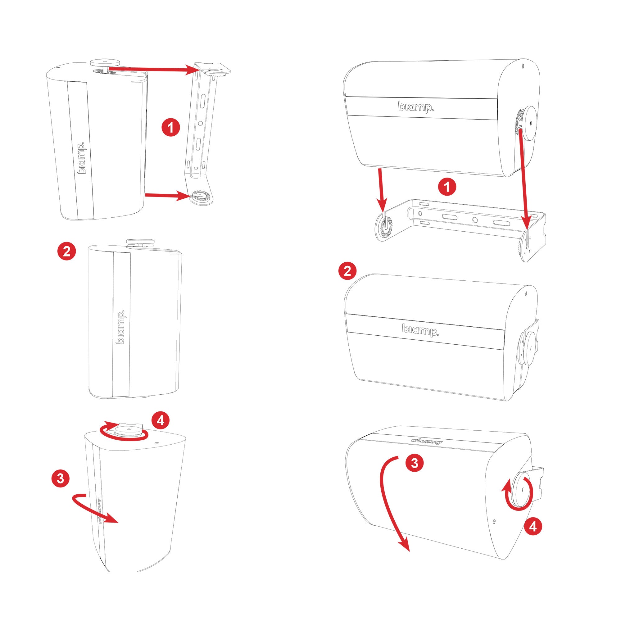 Biamp Desono EX-S8 - Two-Way 8-Inch Surface Mount Loudspeaker (Black with U-Bracket)