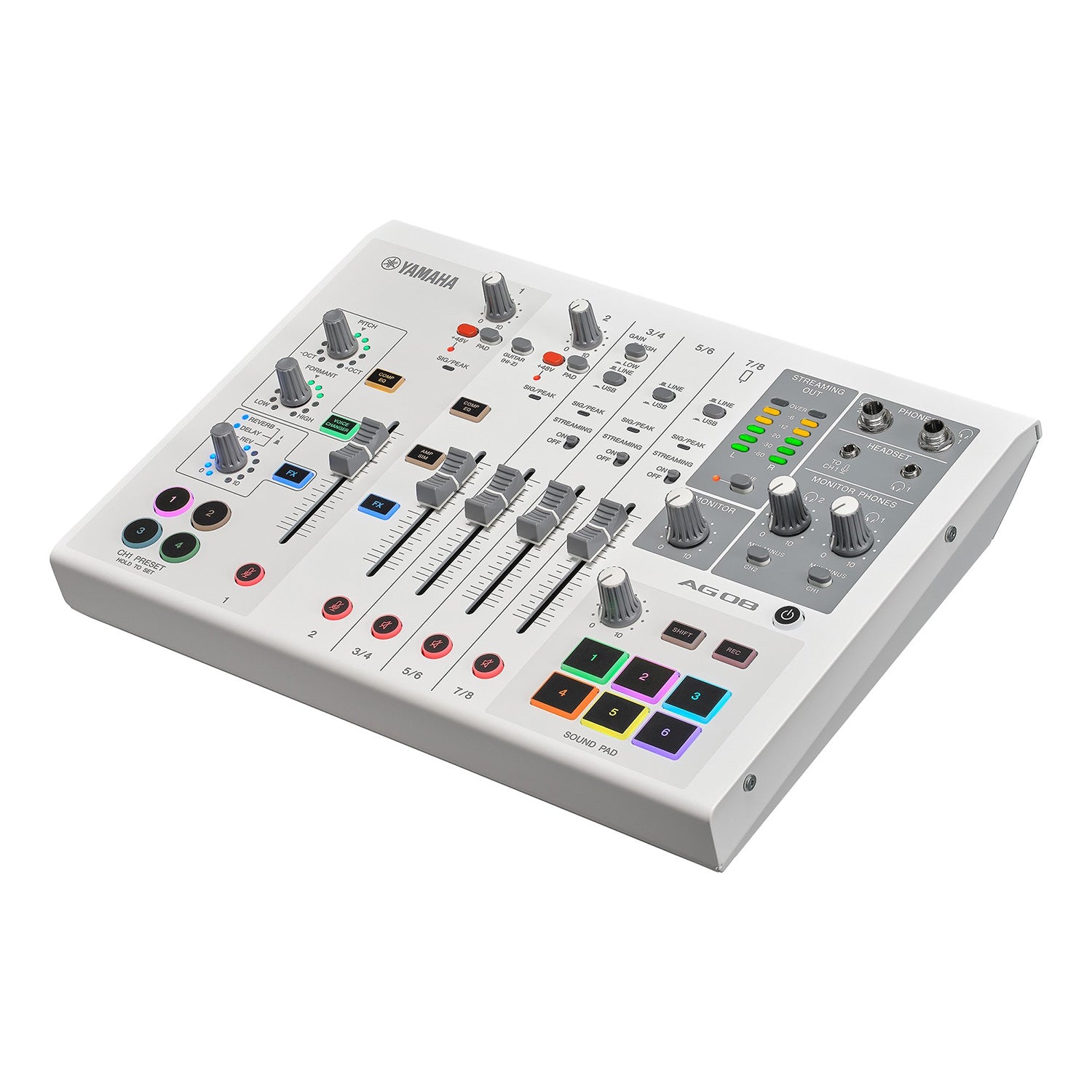 Yamaha AG08 - Live Streaming 8-Channel Mixer (White)