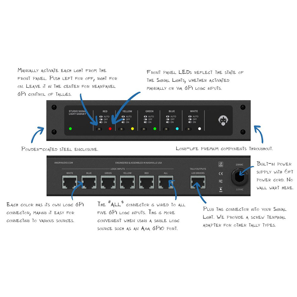 Angry Audio Studio Signal Light Gadget - Control Unit for Tally Lights