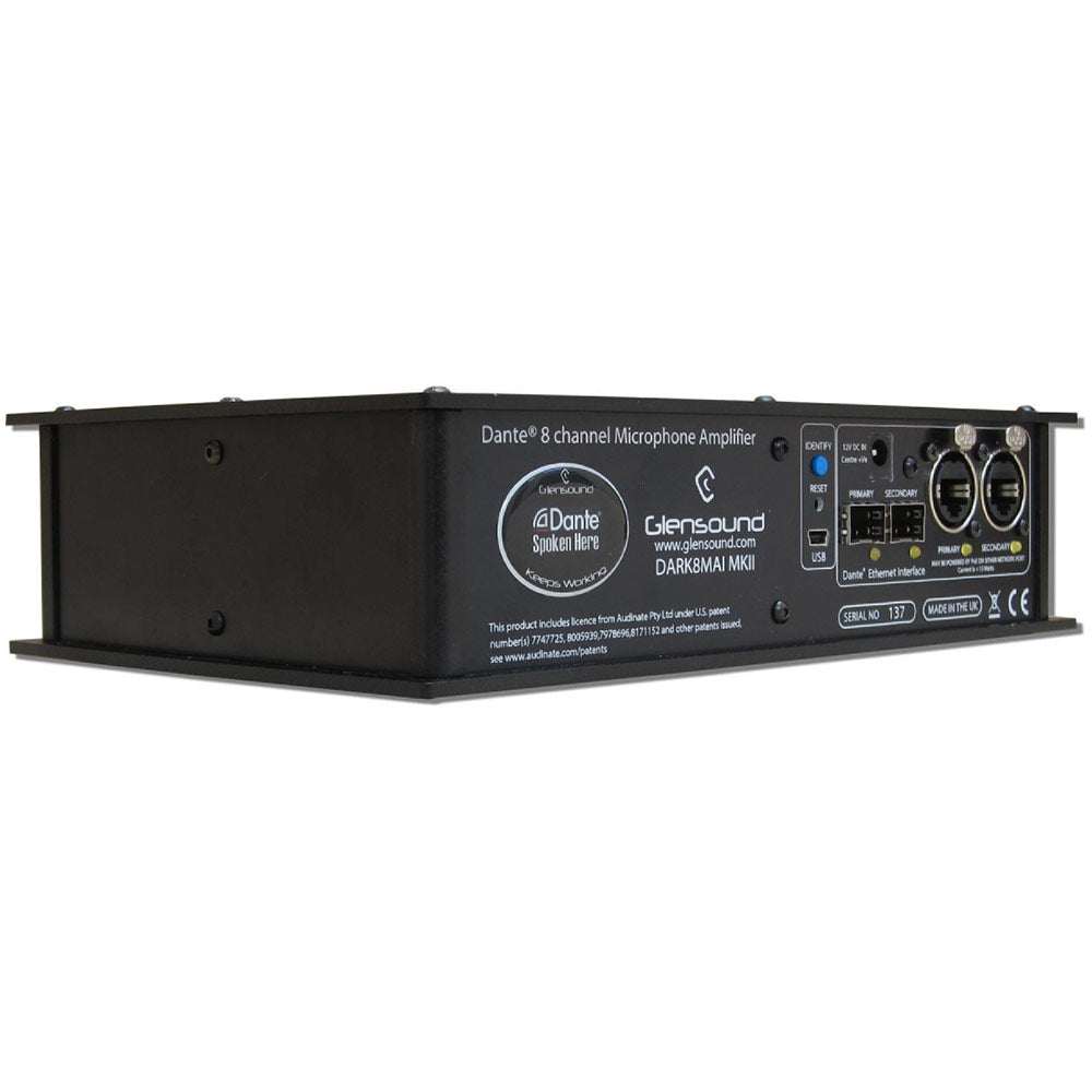 Glensound DARK8MAI MKII - 8 Input Mic Amp for Dante/ AES67