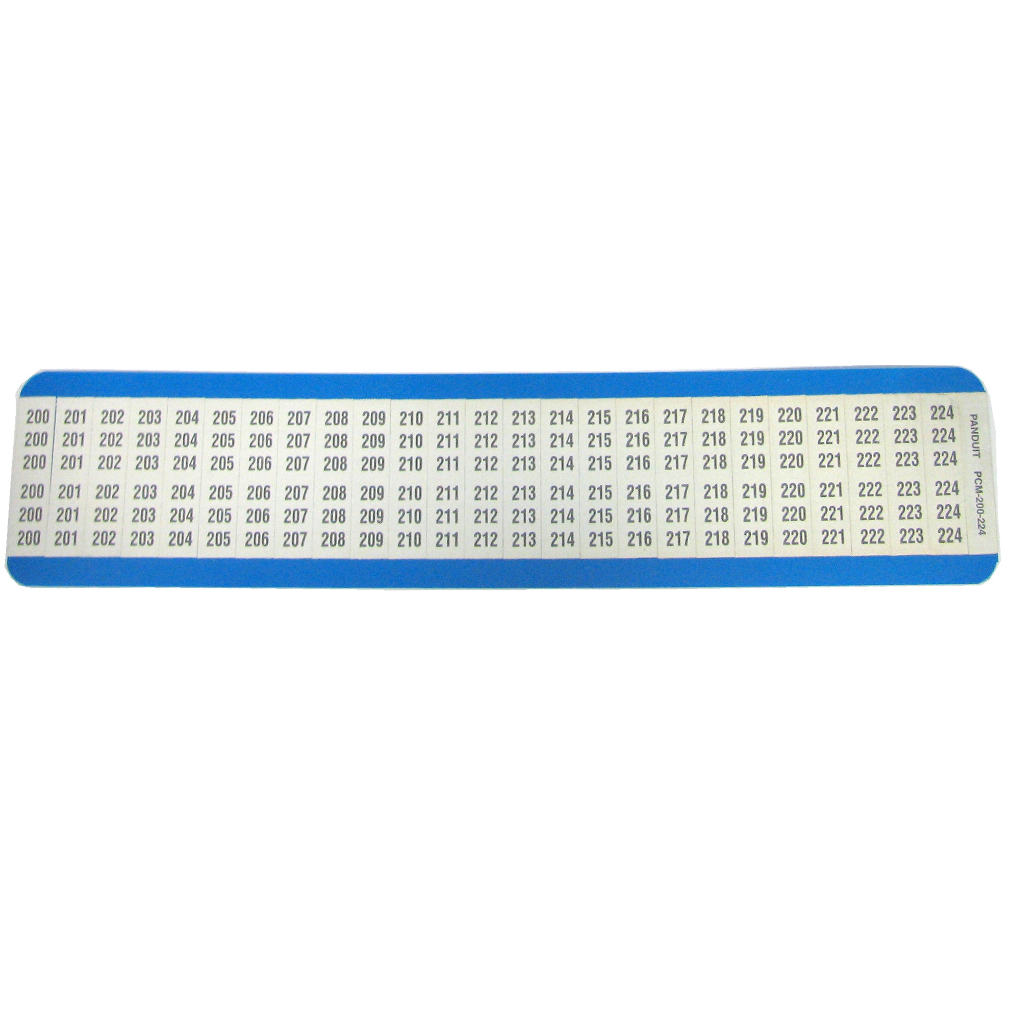 Panduit PCM-200-224 Consecutive Number Wire Marker Card Legend 200-224