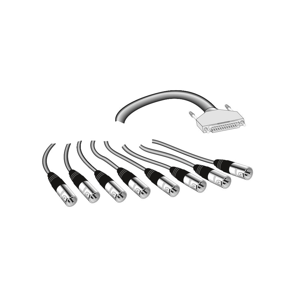 RTW 1163 DB25 to 8-Channel XLR Male Fanout Snake