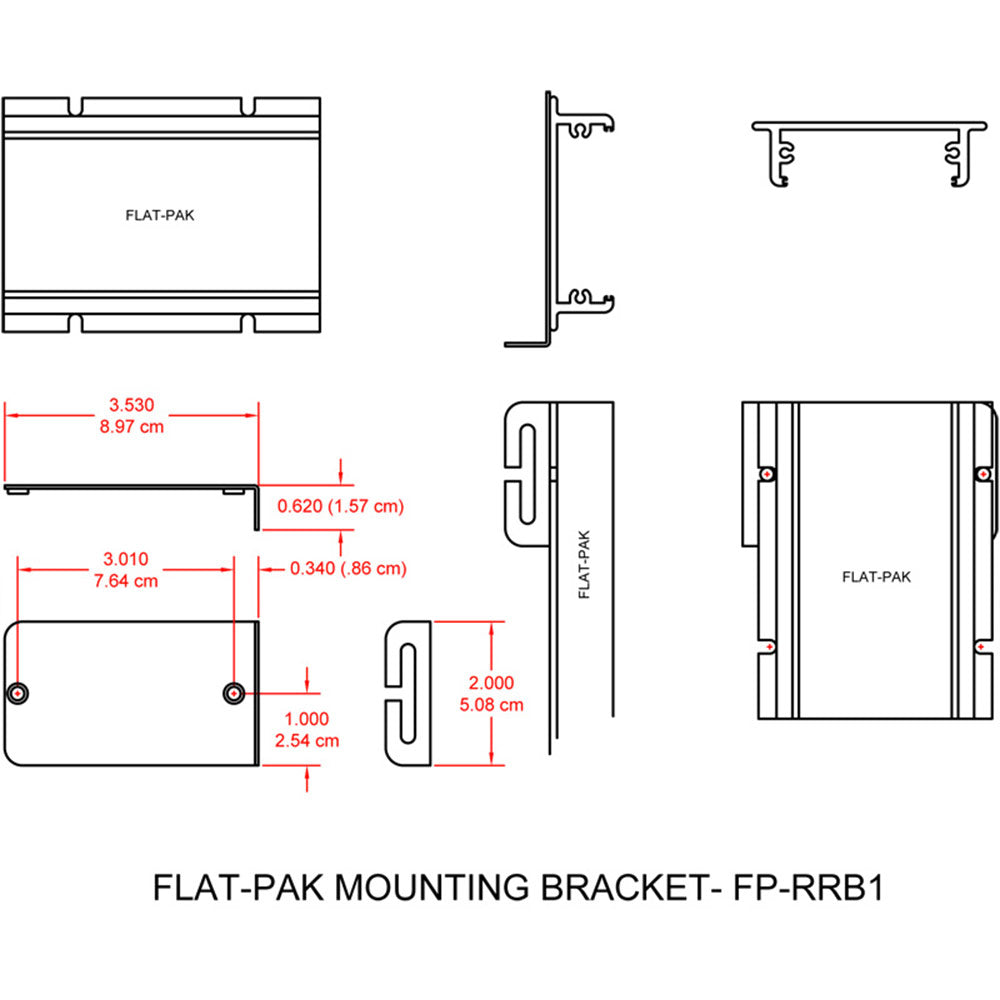 RDL FP-RRB1 Rear rack rail mounting kit for any FLAT-PAK module