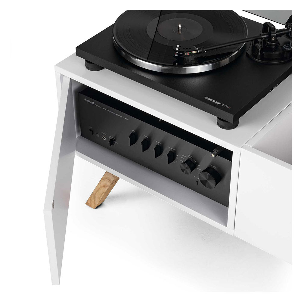 Glorious Turntable Lowboard - Furniture with Storage (White)