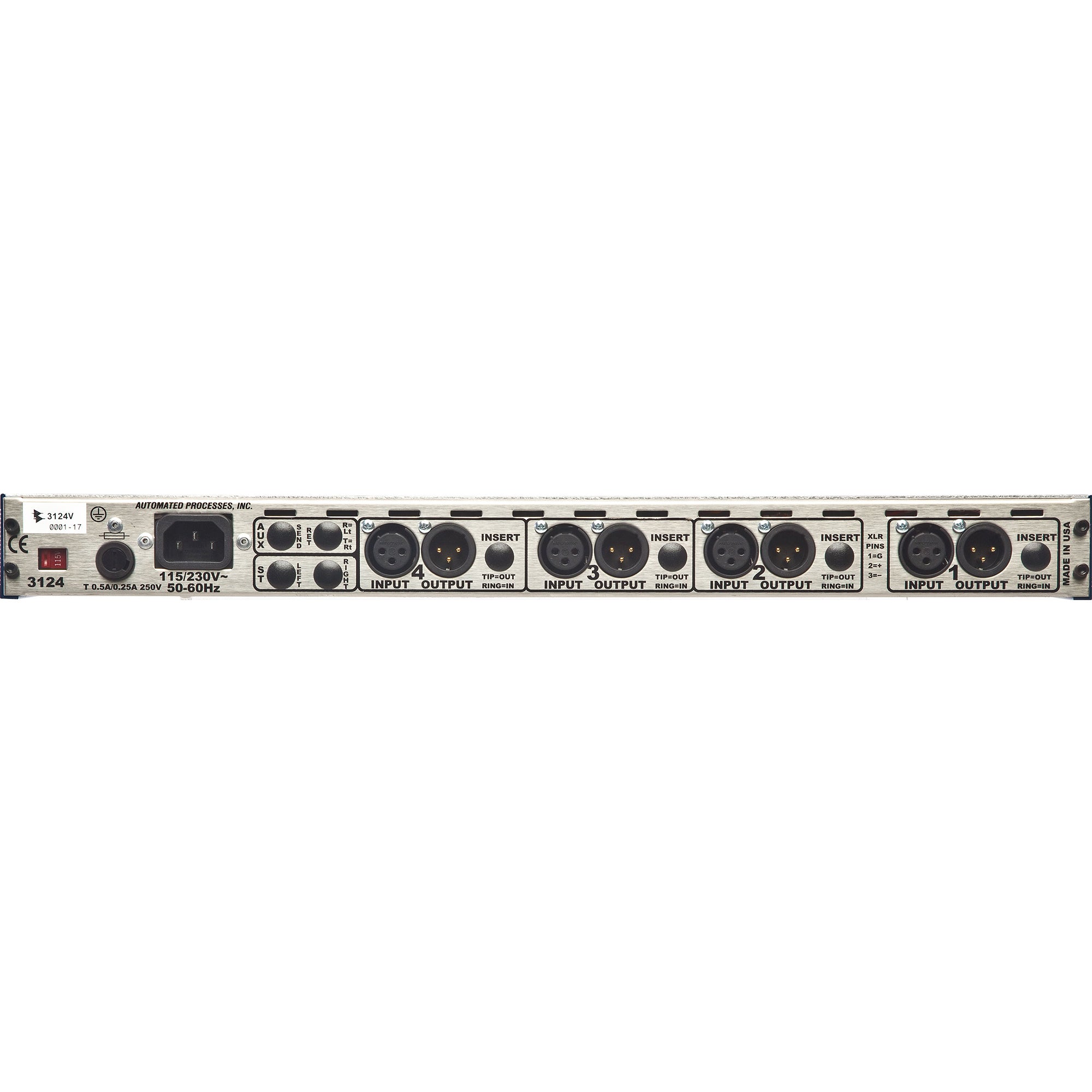 API 3124V Discrete 4-Channel Mic/Line Preamplifier