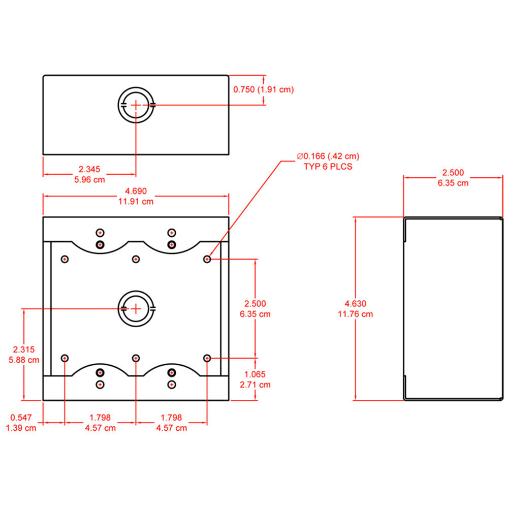 RDL-SMB-2B Surface Mount Box for 2 Decora Panel Units (Black)