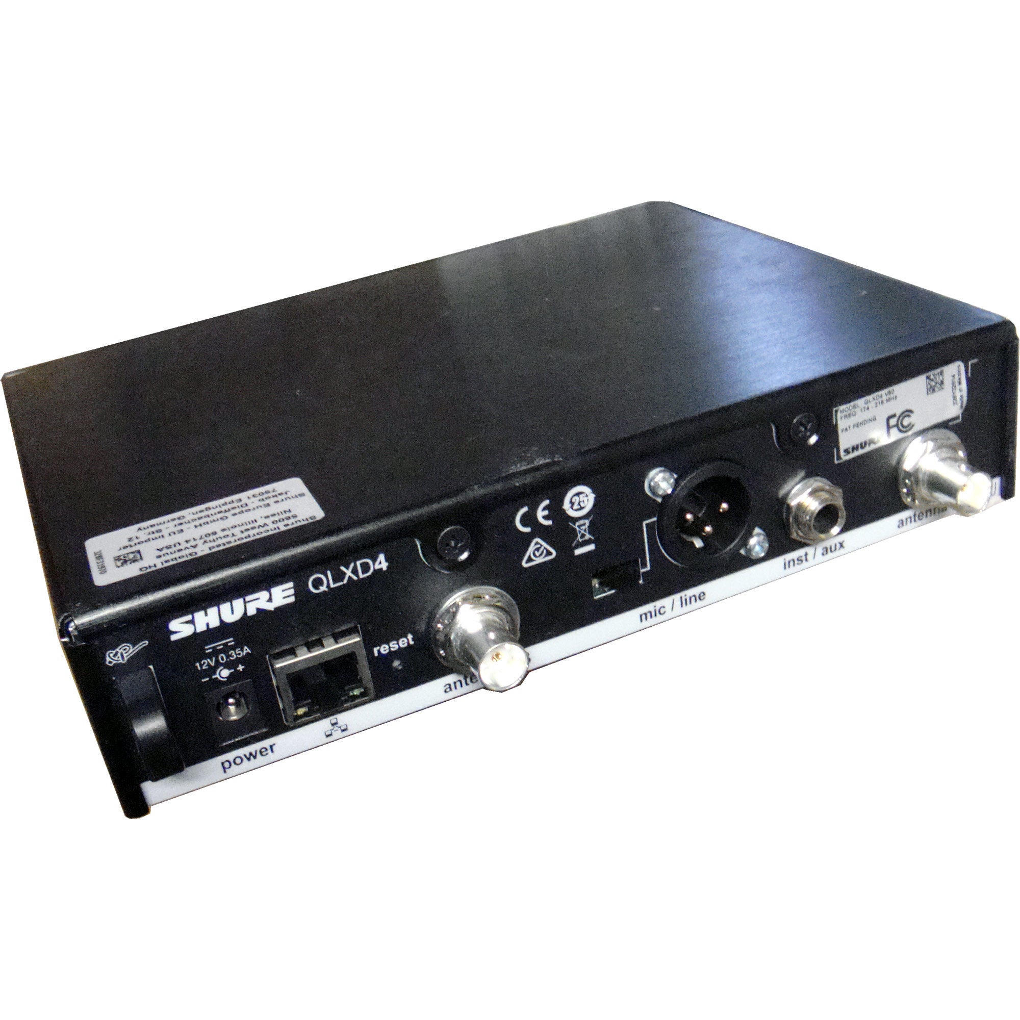 Shure QLXD4 Wireless Receiver (V50 Band - 174-216 MHz) B-Stock 2