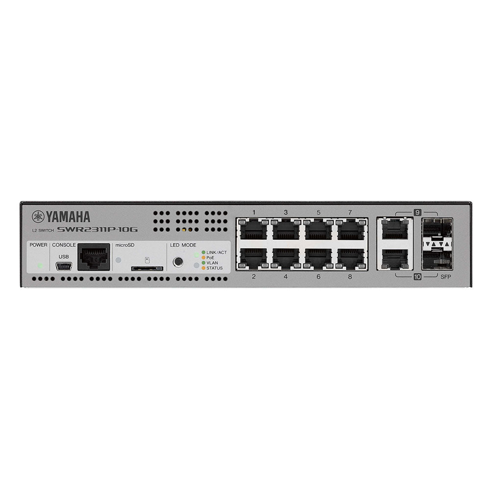 Yamaha SWR2311P-10G L2 Audio-Optimized 8-Port Managed Network Switch