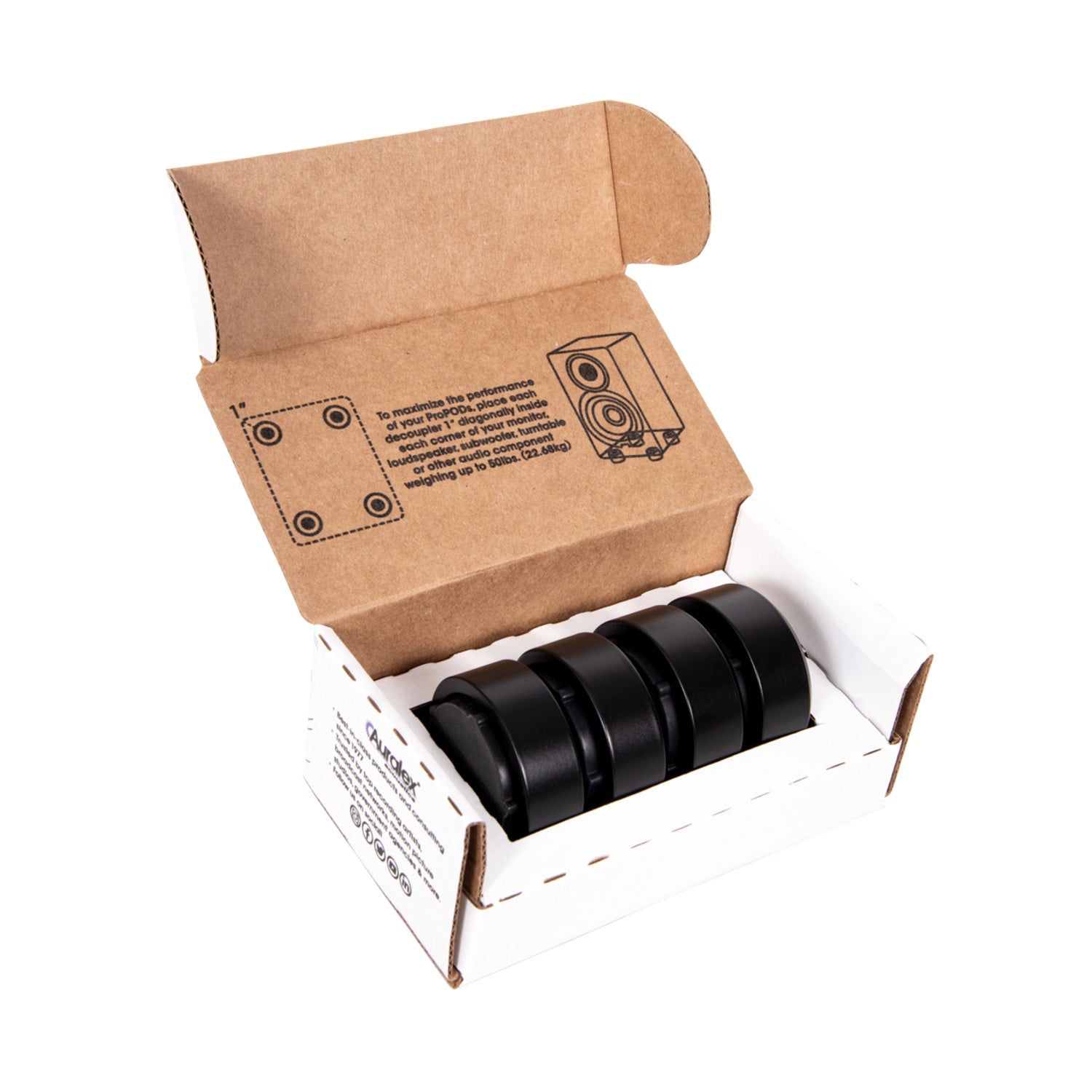Auralex ProPOD - Acoustic Decouplers for Studio Monitors (Black / 4 Pack)