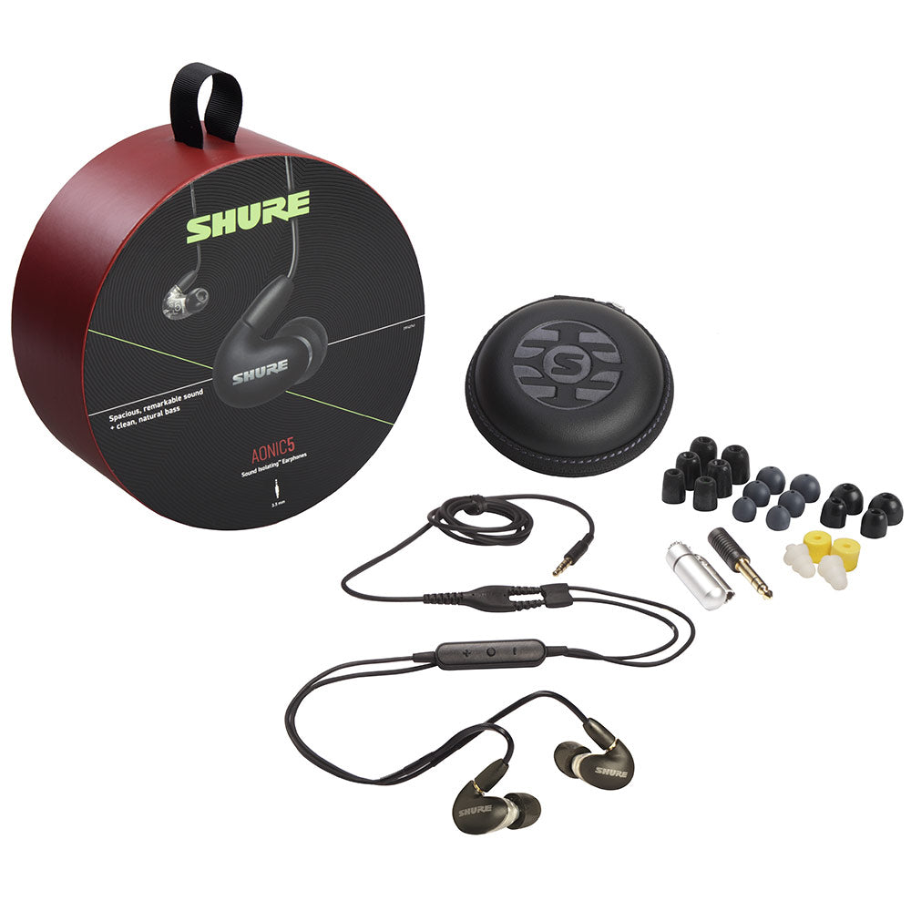 Shure SE53BA AIONIC 5 Sound Isolating Earphones with Universal Cable (Black)