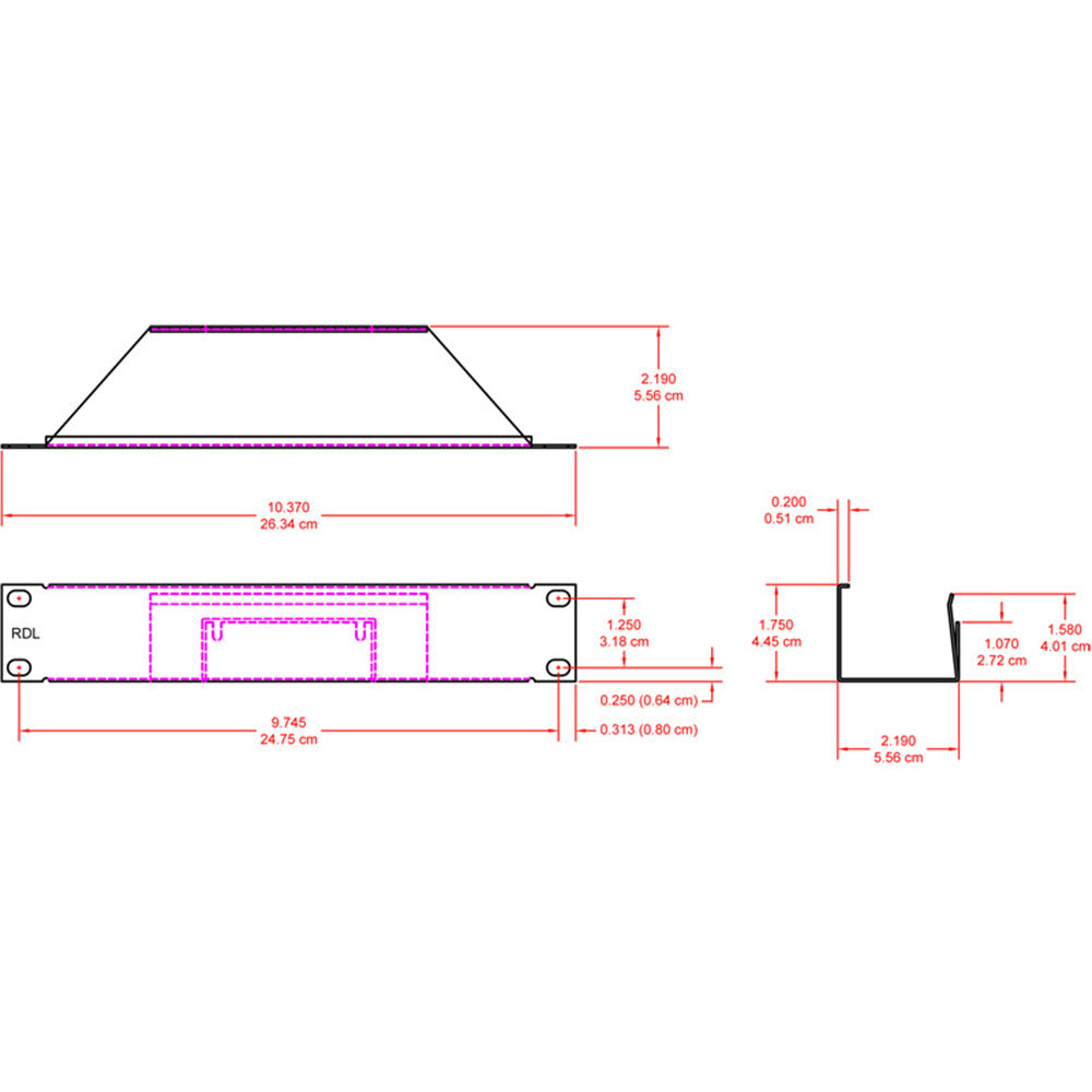 RDL RC-HPS1 10.4-Inch Rack Mount for Desktop Power Supply and TX Module