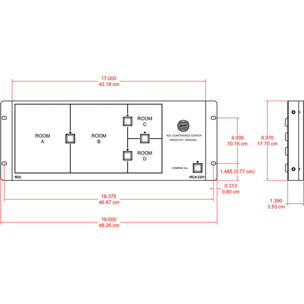 RDL RCX-CD1 Remote Control for RCX-5C Room Combiner