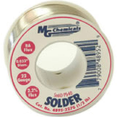 MG Chemicals 4895-227G - 22-Gauge SN60 / PB40 Leaded RA Core Solder (1/2 Pound Pool)