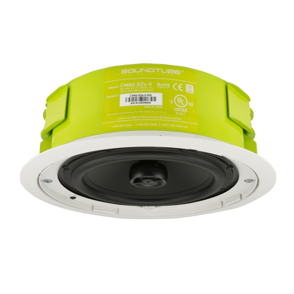 Soundtube CM82-EZS-II-WH - Two-Way 8-Inch In-Ceiling Loudspeaker with Short Can (White)