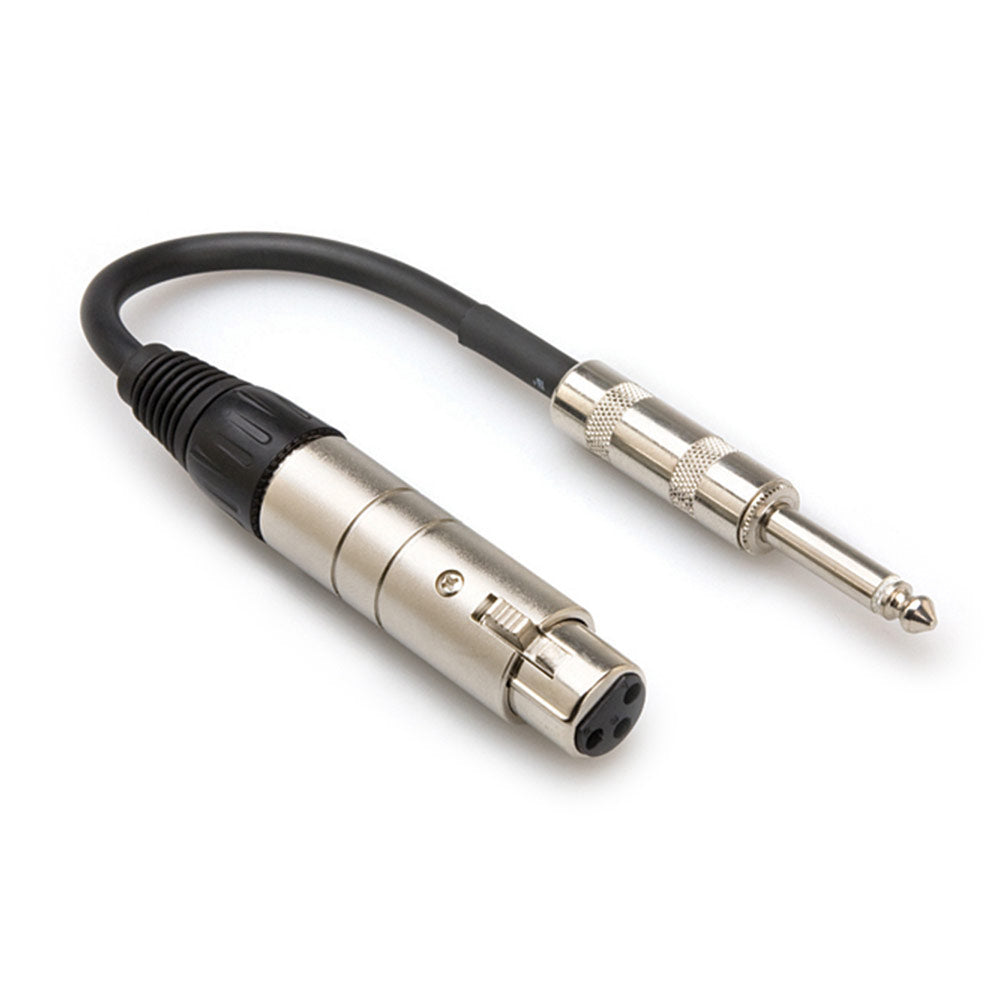 Hosa MIT-176 Impedance Transformer, XLR3F to 1/4 inch TS, 6 inches