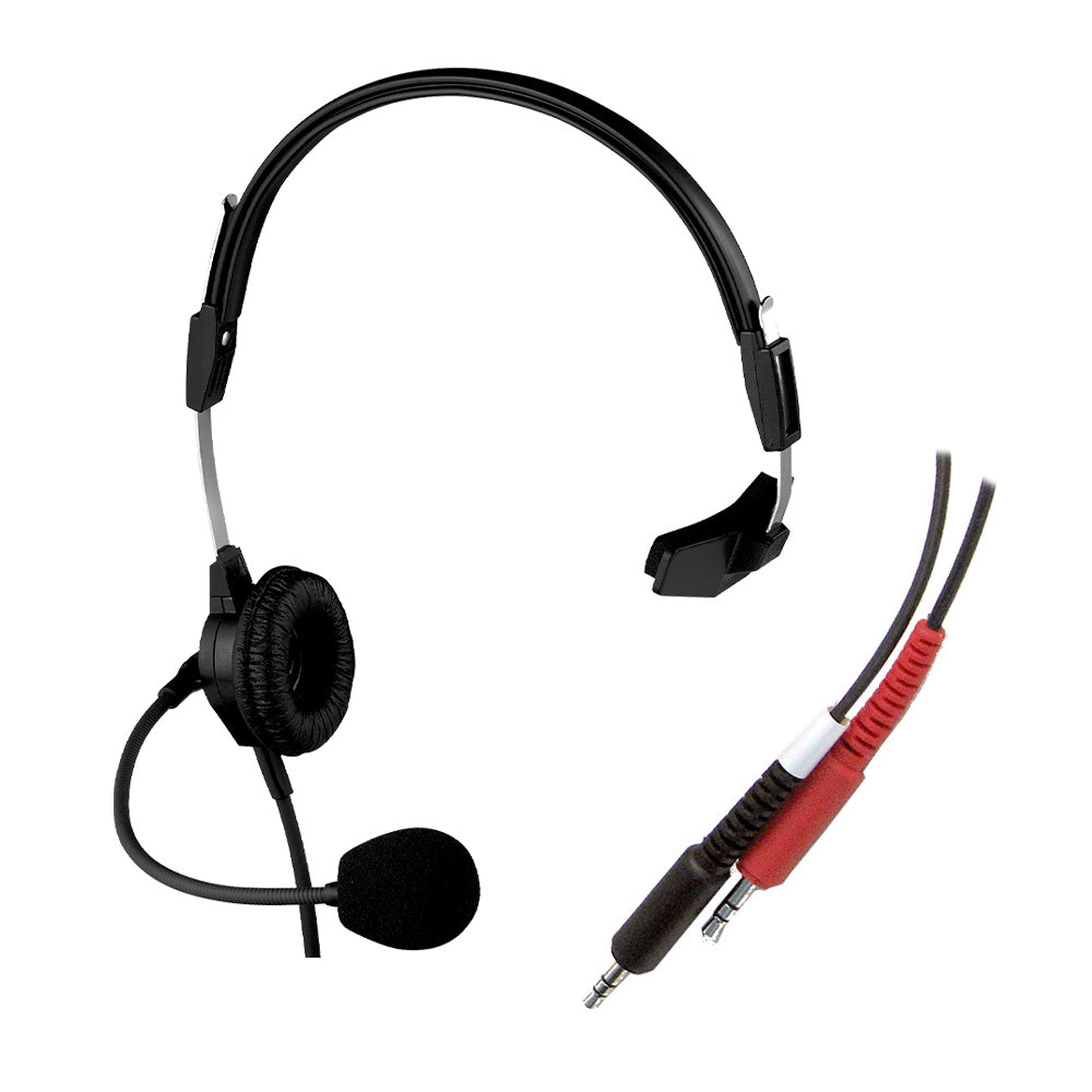RTS PH-88-IC3 - Single-Sided Lightweight Intercom Headset (Dual 3.5mm Connector / Straight Cable)