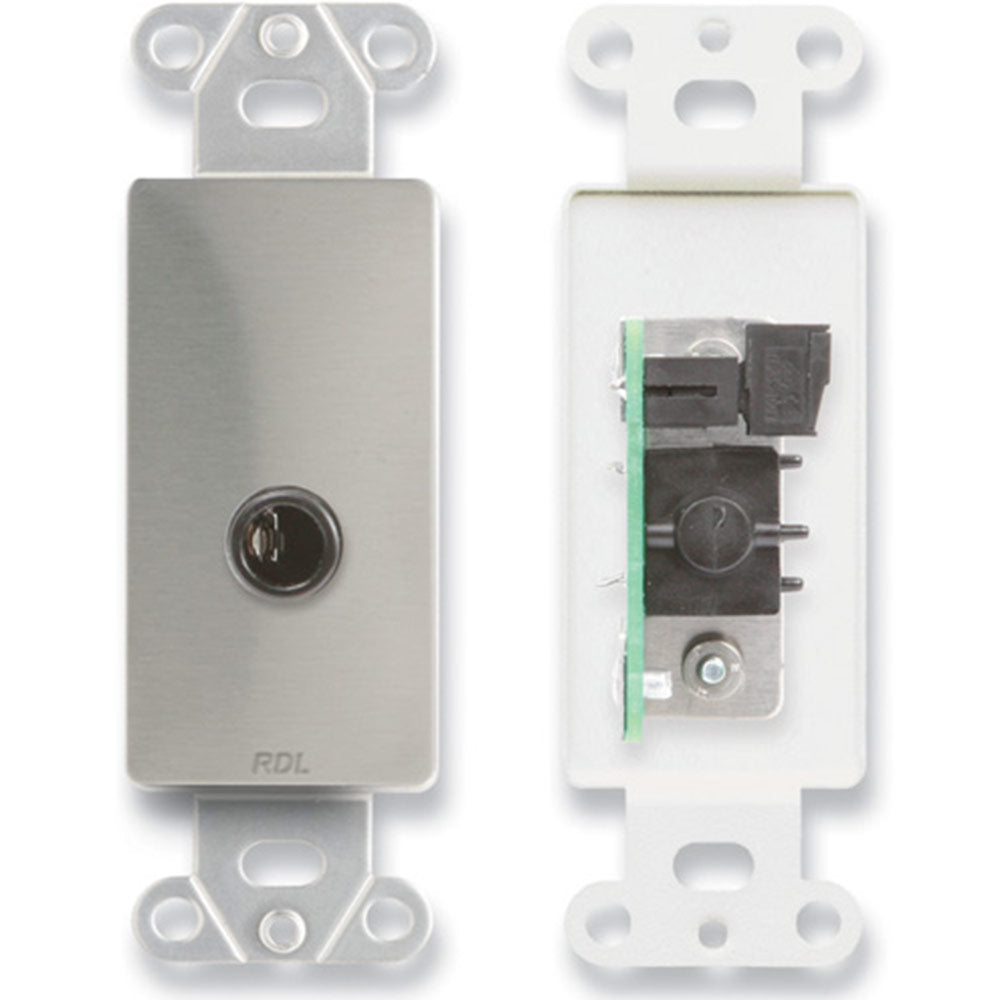 RDL DS-1/4F 1/4 in. Phone Jack on D Plate - Solder type - Stainless Steel