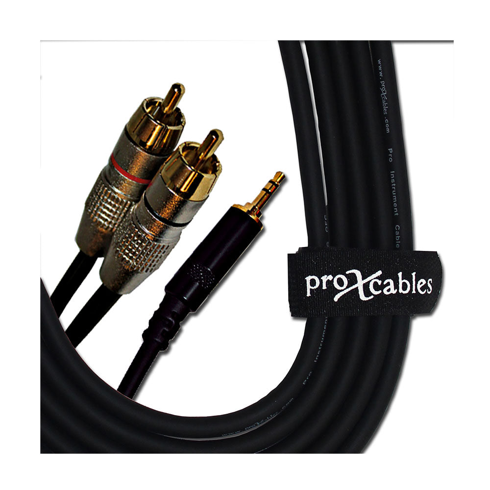 ProX XC-CMR6 6 Ft. Unbalanced 1/8" (3.5mm) Mini TRS-M to Dual RCA-M High Performance Audio Cable