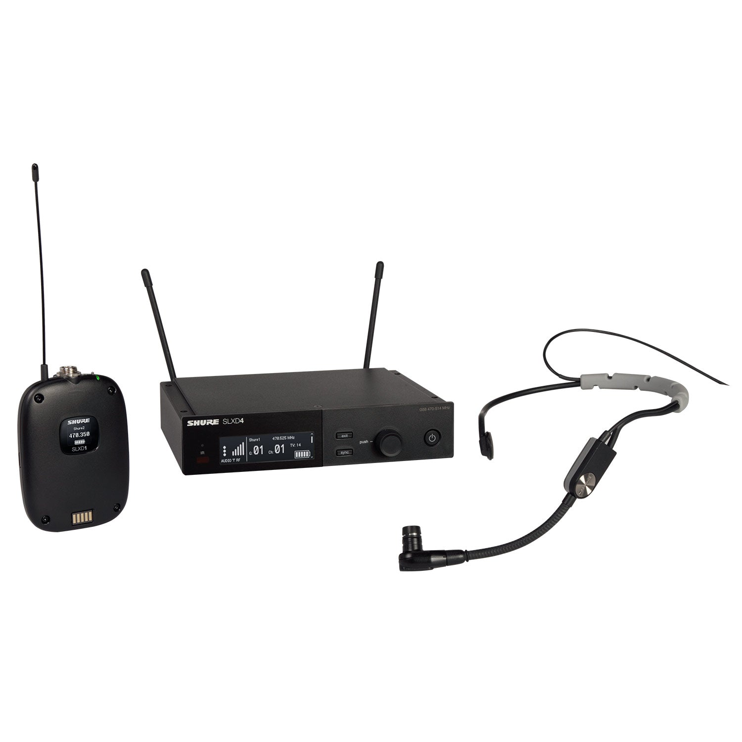 Shure SLXD14/SM35 Headset Wireless System with SM35 (H55 Band / 514-558 MHz)