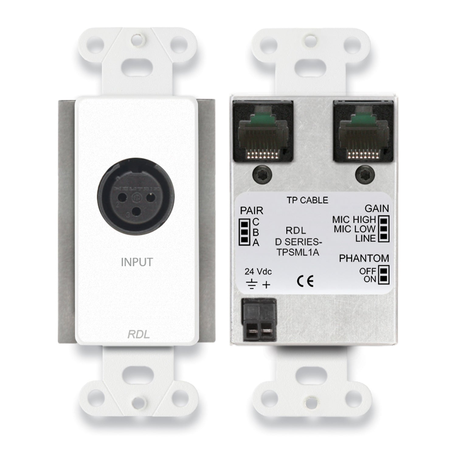 RDL D-TPSML1A - Active Single-Pair Sender (Format-A – XLR Mic/Line Input / White)