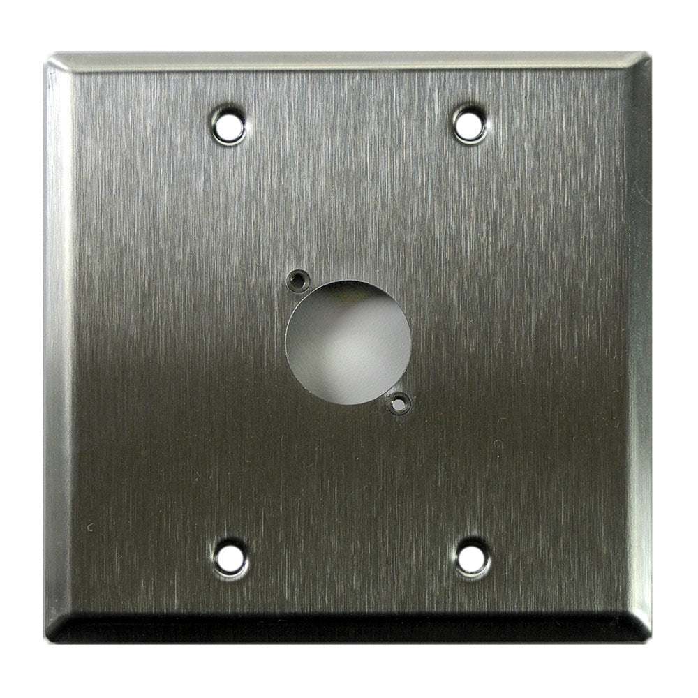 Whirlwind WP2/1NDH Double-Gang Wall Plate with Single D Series Punch (Stainless Steel)