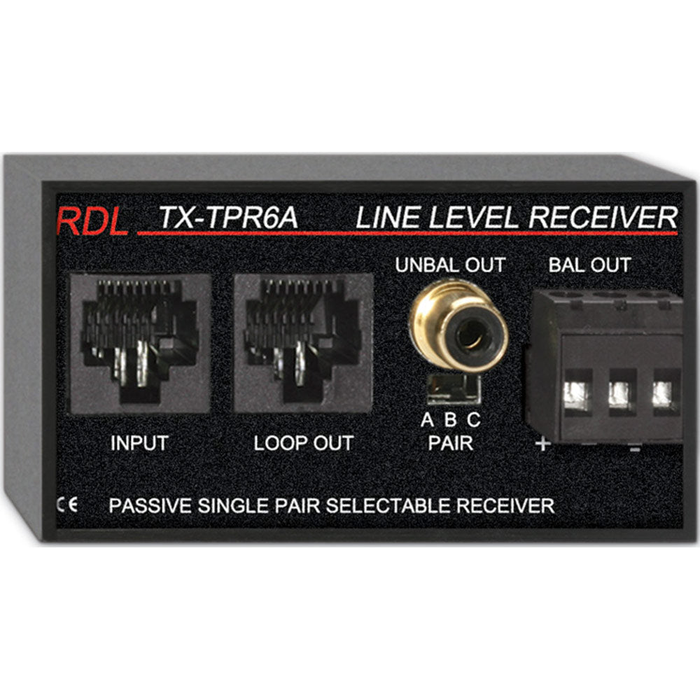 RDL TX-TPR6A Passive Single-Pair Receiver - Twisted Pair Format-A - balanced line output