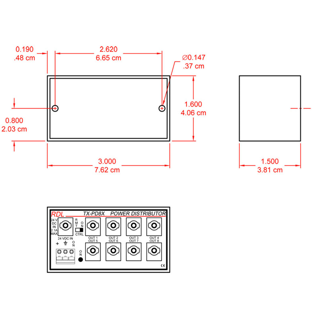 RDL TX-PD8X Switching Power Supply Distributor