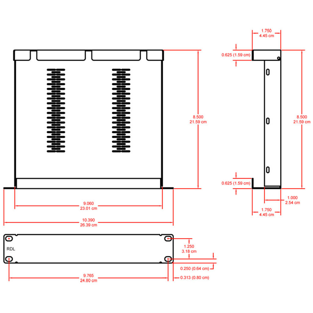 RDL RC-HPS3 10.4-Inch Rack Mount for 3 Desktop Power Supplies