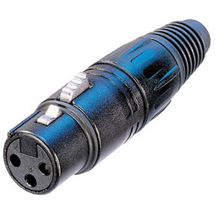 Neutrik NC3FX-B Female 3-Pin XLR Connector (Black/Gold Contacts)