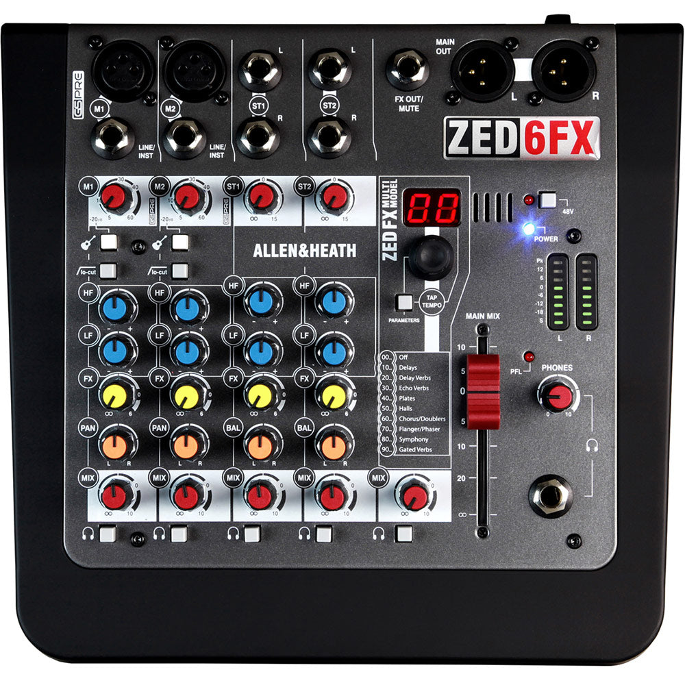 Allen and Heath ZED6FX Compact 6-Input Analog Mixer with Effects
