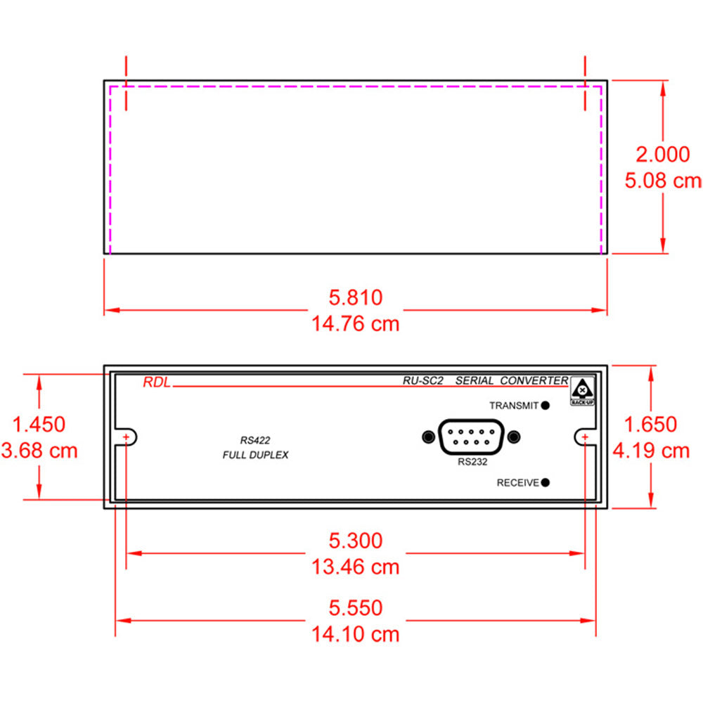 RDL RU-SC2 RS-232/422 Serial Converter (Full-Duplex)