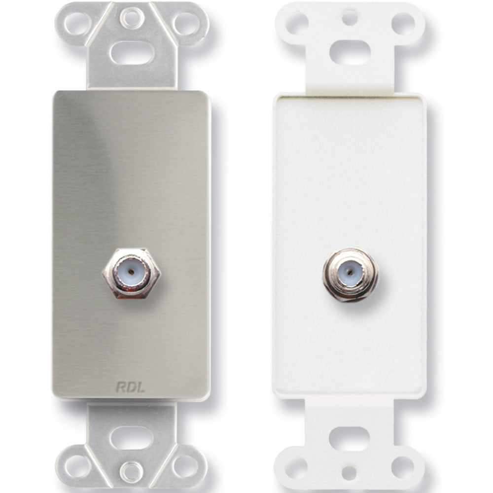 RDL DS-FC Double Type F Jack on D Plate - Stainless Steel