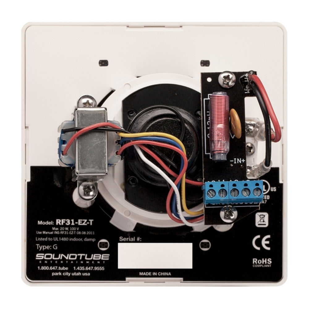 Soundtube RF31-EZ-T-BK - Full-Range 3-Inch Neo Motor Ceiling Speaker with Transformer (Black)