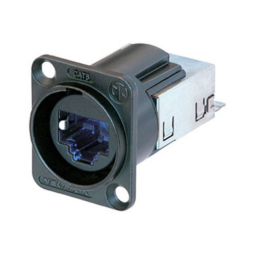 Neutrik NE8FDY-C6-B Ethercon Series CAT6 D-Shape Panel Connector with Black Metal Housing