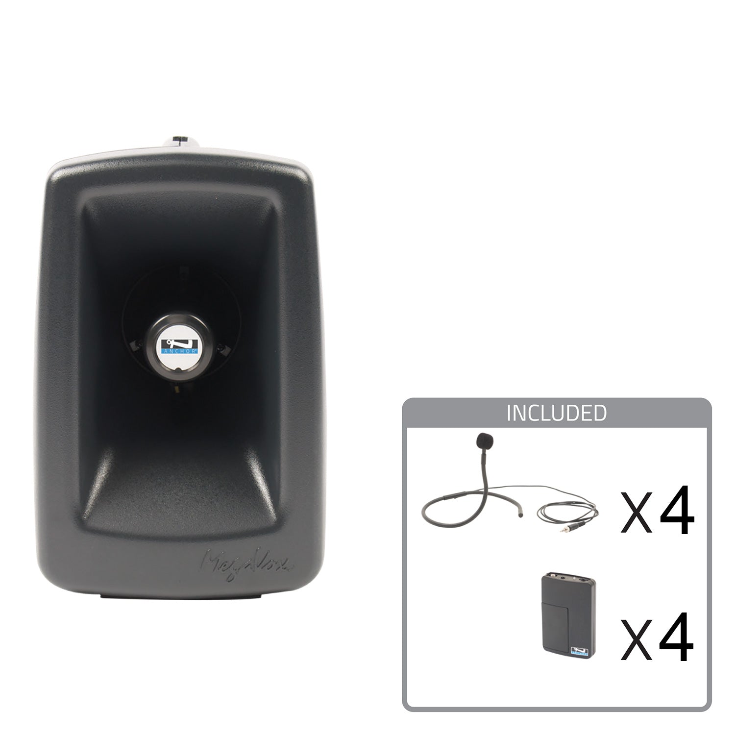 Anchor Audio Megavox 2 System 4 - Portable Speaker Package with 4x Wireless Collar Mics