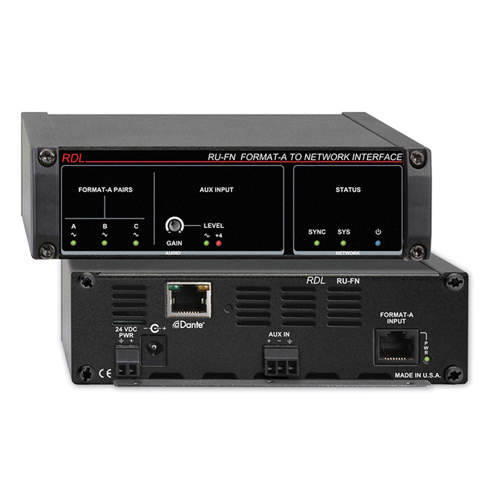 RDL RU-FN Format-A to Dante Network Interface