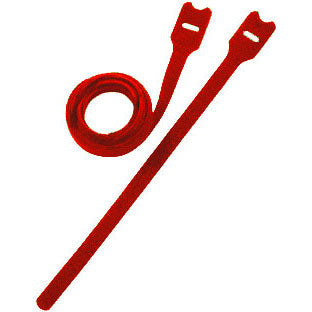 Panduit Tak-Ty 8 Inch x 1/2 Inch Red Hook & Loop Cable Ties - 10 Pieces