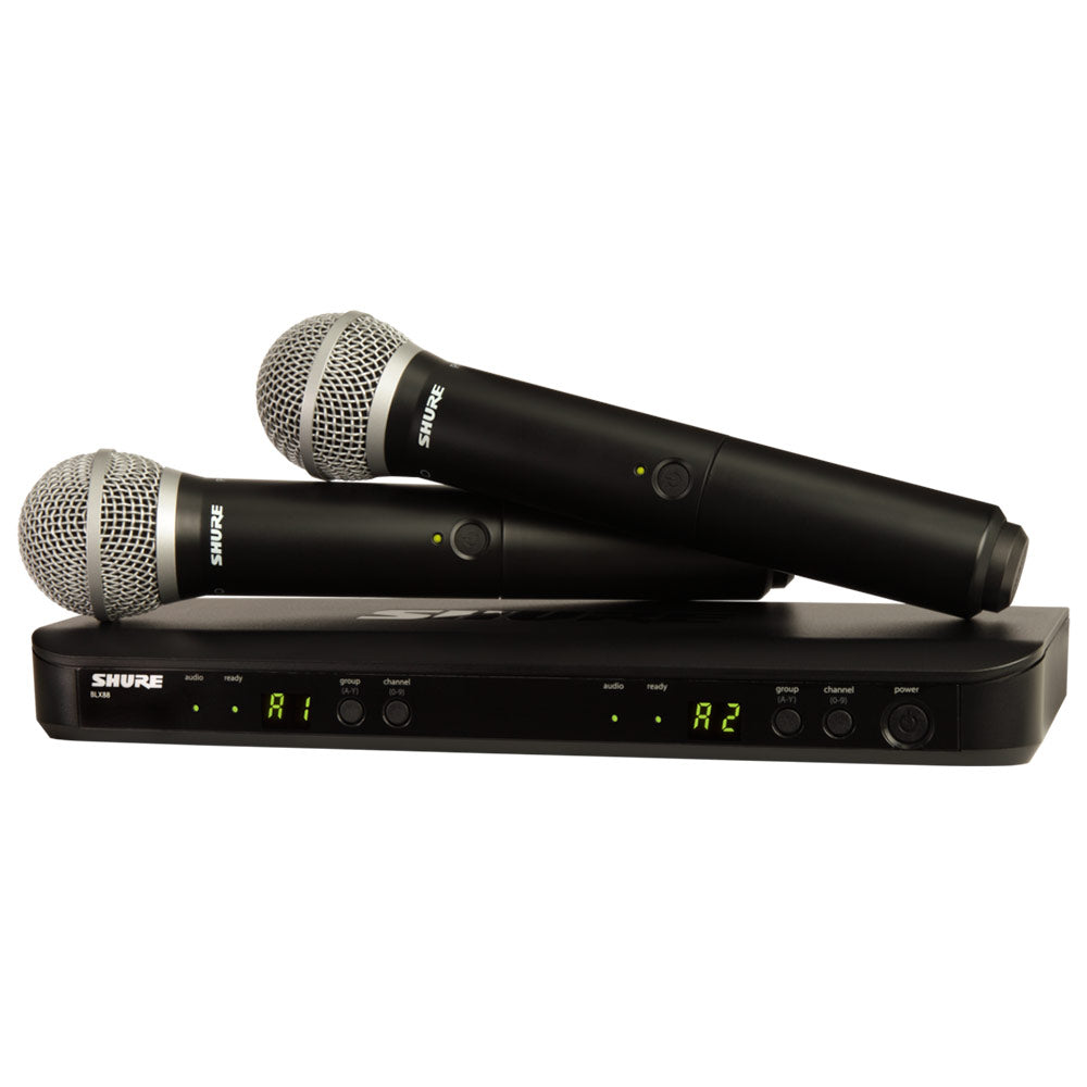 Shure BLX288/PG58 Dual Handheld Wireless System (J11 Band - 596-616 MHz)