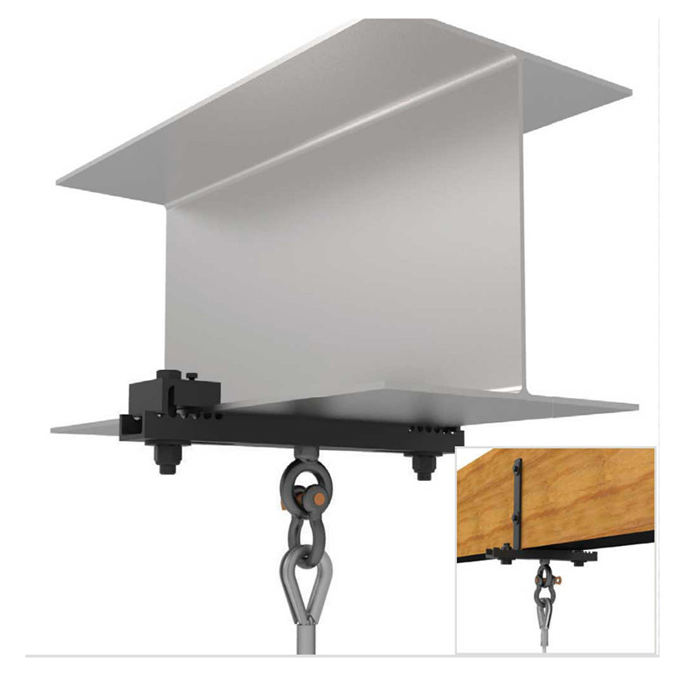 Adaptive Technologies BC3-8 - Speaker Rigging Channel Beam Clamp (3-8" Open Hang Point / Swivel Eye)