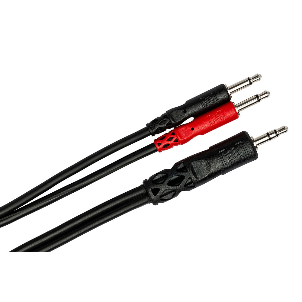 Hosa YMM-152 - Stereo 3.5mm TRS to Dual 3.5mmm TS Breakout Cable (12 Inch)