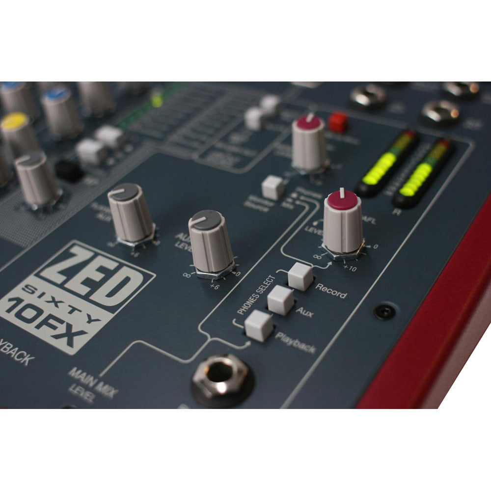 Allen and Heath ZED-60-10FX Compact Live/Recording Mixer (with USB and FX)