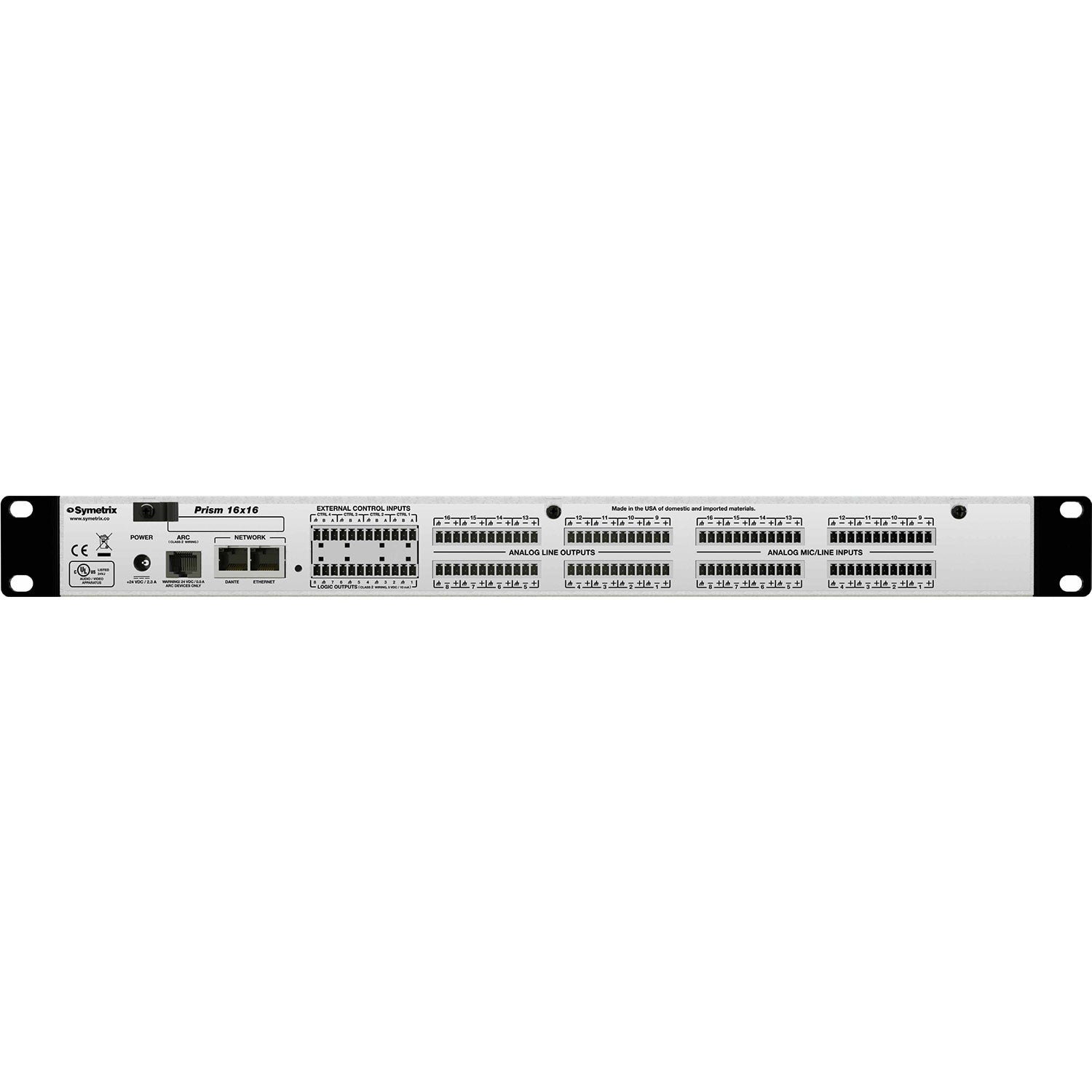 Symetrix Prism 16x16 - 16 in, 16 out DSP, 64x64 Dante
