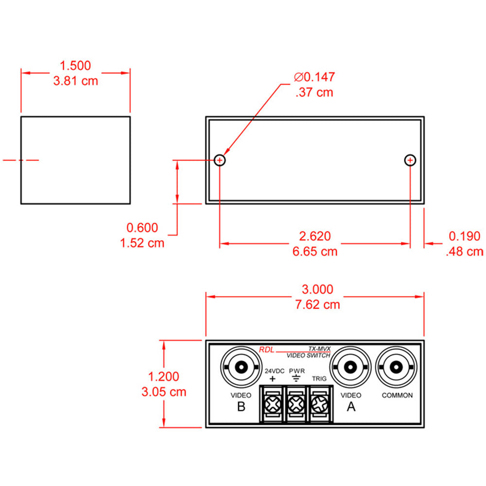 RDL TX-MVX Manual Remote Controlled Video Switch - 2x1 BNC